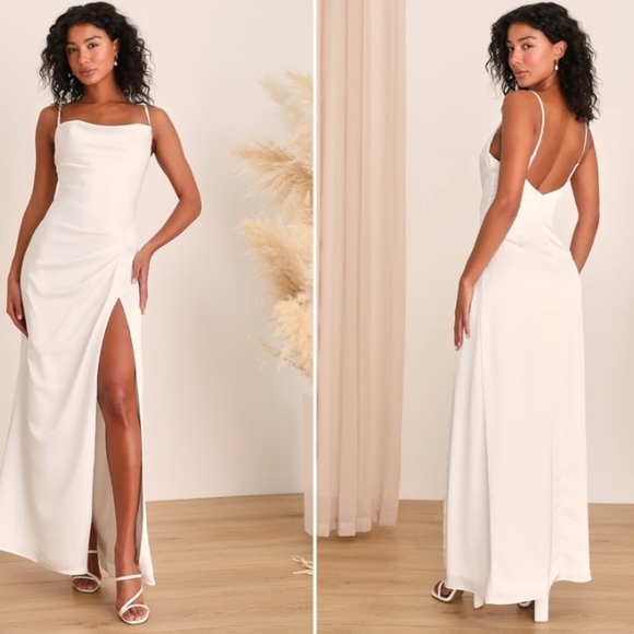 Lulus Dresses & Skirts - LULU's Bridal Modern Sexy Satin Classic Minimalist Mermaid Trumpet Maxi Gown
